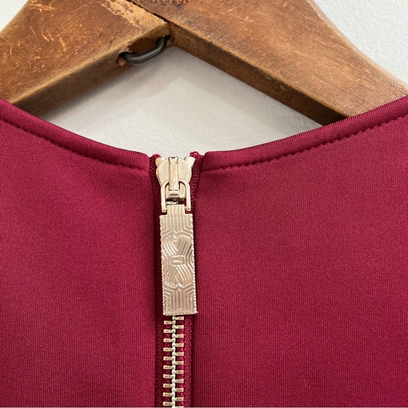 Ted Baker Women's Maroon Jasmint Scallop Overlay Shift Dress Size 1 US XS - Picture 10 of 16